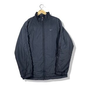 Nike Windbreaker Jacket Mens Medium Black Sporty Gorpcore Retro Y2K Grey Tag